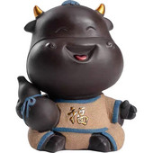 Kreatív Wufu szarvasmarha kézzel készített tea Art teáskészlet teáskészlet Bonsai Kung Fu Tea Pet mini teáskészlet Lila homoktea díszek