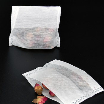 100 бр. Филтърна торбичка от нетъкан текстил 65 X 70 мм. Празен чай, кафе, подправка, билки, противоположна гънка, затворена с дъно, голям капацитет