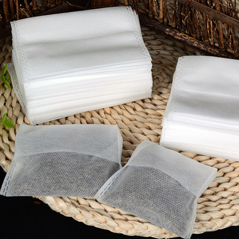 100 vnt. 65 x 70 mm neaustinio audinio filtro maišelis Tuščias arbatos kavos prieskonių žolelių priešais sulankstymas Uždaryti su apačia didele talpa