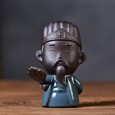 Little Monks Tea Pet Tea Aksesuāri Budas Decorativos Figuras Galda noformējums Mājas paplāte Purple Clay Buda Decoracion