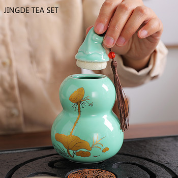 Персонализирана керамична кратуна за чай Caddy Китайска кутия за чай Pu\'er Контейнер за чай Кухненски резервоар за съхранение на подправки за бонбони Декорация на дома