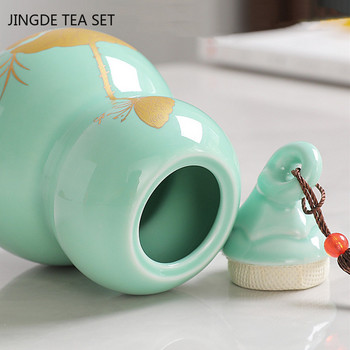 Персонализирана керамична кратуна за чай Caddy Китайска кутия за чай Pu\'er Контейнер за чай Кухненски резервоар за съхранение на подправки за бонбони Декорация на дома