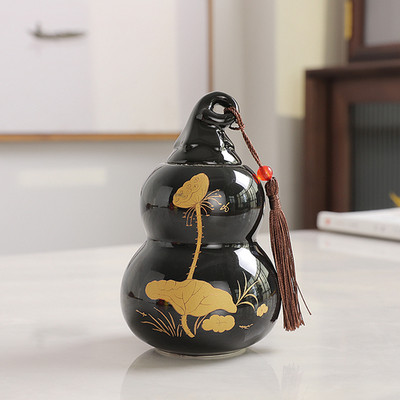 Pielāgota keramikas ķirbju tējas Caddy ķīniešu Pu'er tējas kastīte tējas trauks virtuves garšvielu konfekšu uzglabāšanas tvertne mājas dekorēšanai