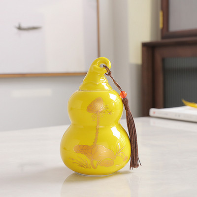 Pielāgota keramikas ķirbju tējas Caddy ķīniešu Pu'er tējas kastīte tējas trauks virtuves garšvielu konfekšu uzglabāšanas tvertne mājas dekorēšanai