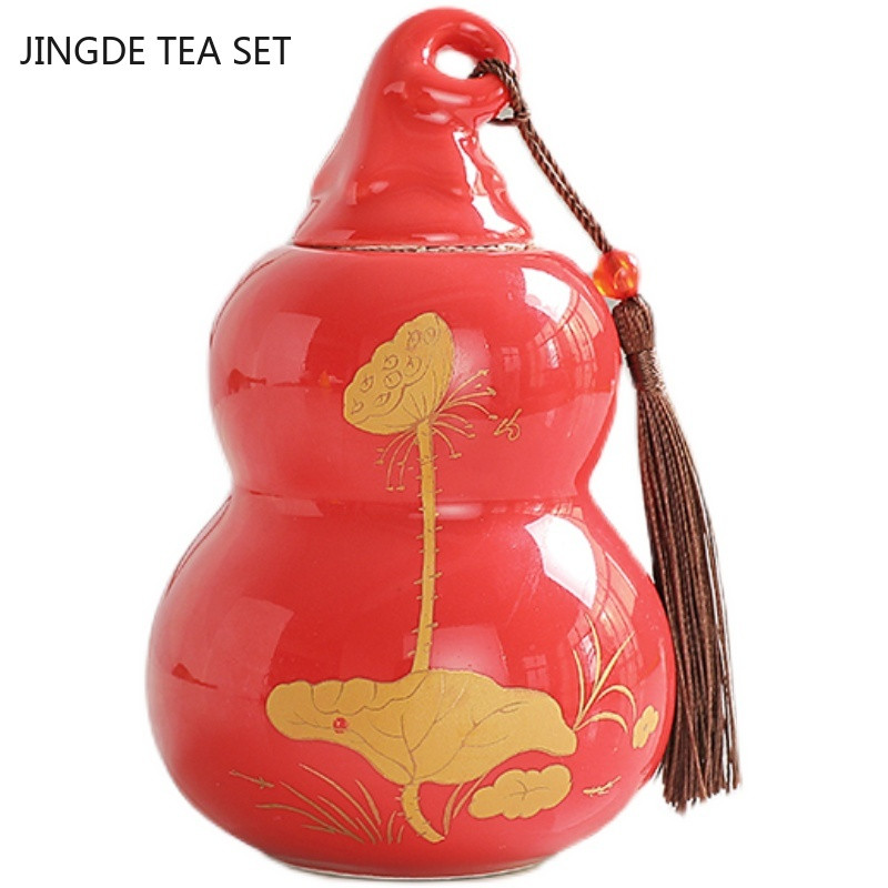 Pielāgota keramikas ķirbju tējas Caddy ķīniešu Pu'er tējas kastīte tējas trauks virtuves garšvielu konfekšu uzglabāšanas tvertne mājas dekorēšanai