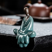 Mazā mūka figūras forma keramikas rotājumi tēja mājdzīvnieku rotājumi, ar rokām gatavoti tējas galda piederumi, modes preču trauki ZC579