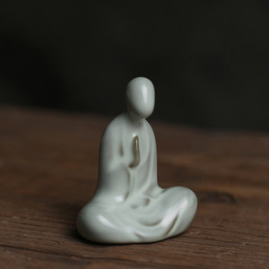 Ru kiln Thinker Monks λατρεύουν πιστά τον Βούδα Τσάι κατοικίδιο ζώο Μικρά στολίδια Μικρό τσάι Παίξτε Κεραμικό σετ τσαγιού Δώρα μπουτίκ