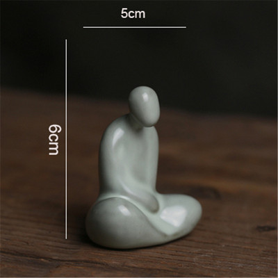 Ru Kiln, călugării gânditori, se închină cu devotament ceaiul lui Buddha, ornamente mici pentru animale de companie, joc de ceai mic, set de ceai din ceramică, cadouri de tip boutique