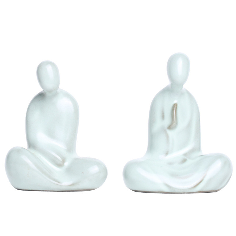Ru kiln Thinker Monks λατρεύουν πιστά τον Βούδα Τσάι κατοικίδιο ζώο Μικρά στολίδια Μικρό τσάι Παίξτε Κεραμικό σετ τσαγιού Δώρα μπουτίκ
