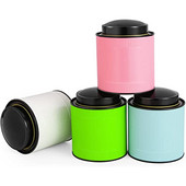 Tējas kārbas beramajai tējai ar vāku - Brīvas tējas uzglabāšana Virtuves kārbas Metāla, noslēgtas apaļas burkas organizators kafijai, konfektēm, tējai