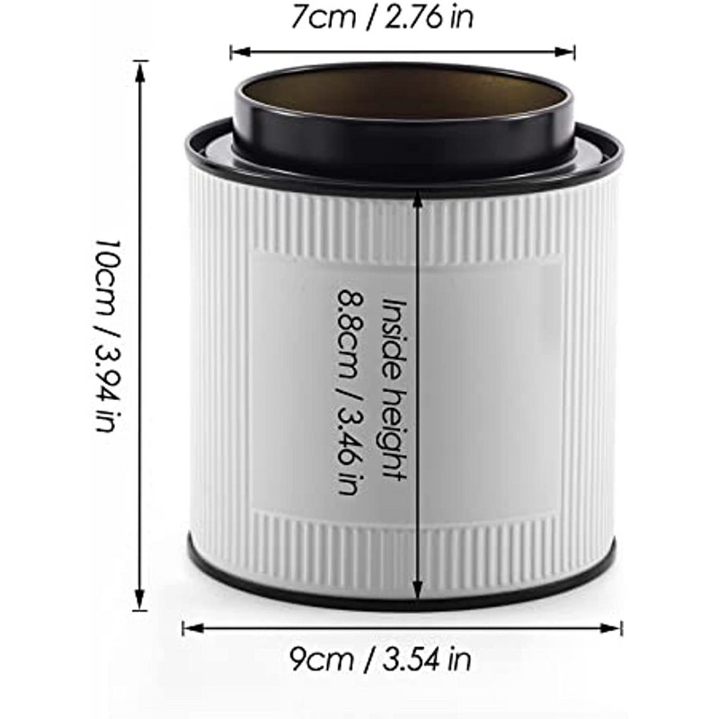 Tējas kārbas beramajai tējai ar vāku - Brīvas tējas uzglabāšana Virtuves kārbas Metāla, noslēgtas apaļas burkas organizators kafijai, konfektēm, tējai