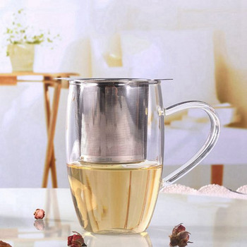 Инфузер за чай от неръждаема стомана Цедка за чай за многократна употреба Цедка за топки за чай подправки Мрежест филтър за чай Цедки Кухненски аксесоари