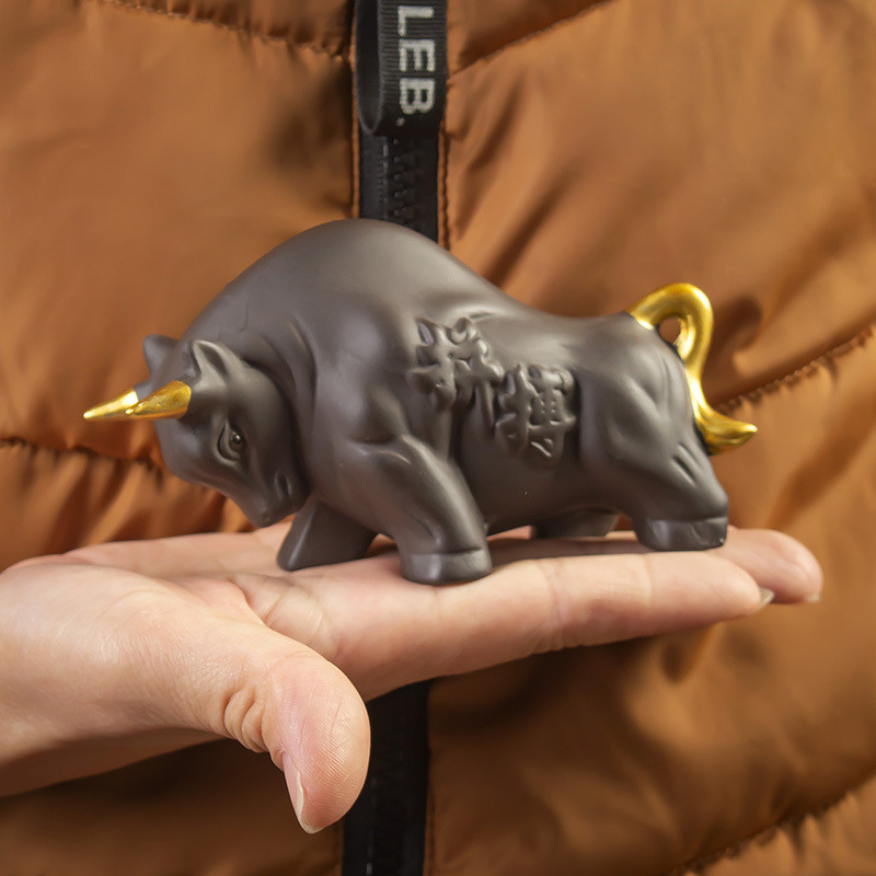 Tējas rotājumi Dekorācija Atbalstāma Lucky Cattle Krāsu maiņa Tēja Mājdzīvnieks Violets Smilšu Tējas piederumi Purpurs Smilšu Liellopu cīņa