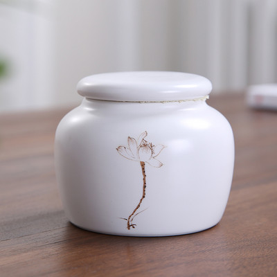 Hordozható kerámia tea Caddy háztartási zárt tartály utazási kávé Nedvességálló üveg Konyhai Fűszertároló eszközök teatartály