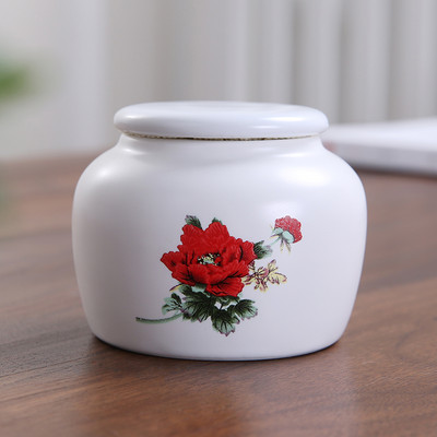 Hordozható kerámia tea Caddy háztartási zárt tartály utazási kávé Nedvességálló üveg Konyhai Fűszertároló eszközök teatartály