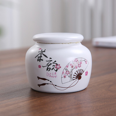 Hordozható kerámia tea Caddy háztartási zárt tartály utazási kávé Nedvességálló üveg Konyhai Fűszertároló eszközök teatartály