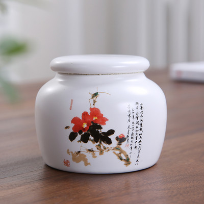 Hordozható kerámia tea Caddy háztartási zárt tartály utazási kávé Nedvességálló üveg Konyhai Fűszertároló eszközök teatartály