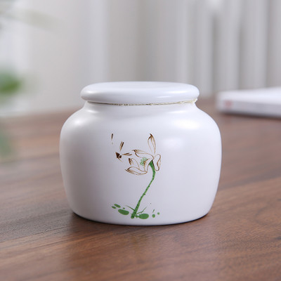 Hordozható kerámia tea Caddy háztartási zárt tartály utazási kávé Nedvességálló üveg Konyhai Fűszertároló eszközök teatartály