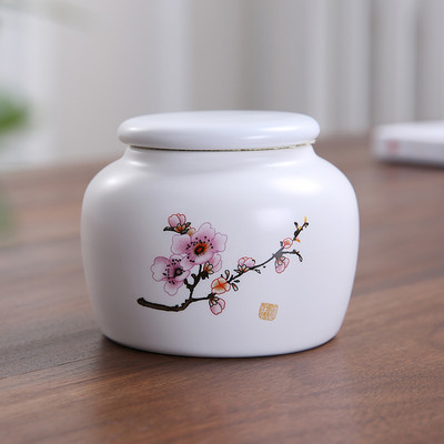 Hordozható kerámia tea Caddy háztartási zárt tartály utazási kávé Nedvességálló üveg Konyhai Fűszertároló eszközök teatartály