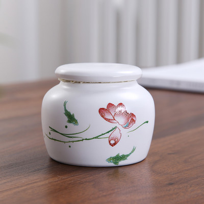 Hordozható kerámia tea Caddy háztartási zárt tartály utazási kávé Nedvességálló üveg Konyhai Fűszertároló eszközök teatartály