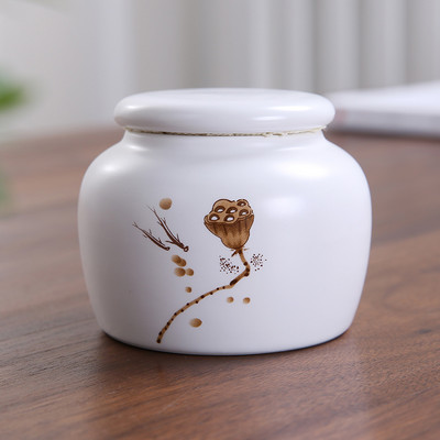 Hordozható kerámia tea Caddy háztartási zárt tartály utazási kávé Nedvességálló üveg Konyhai Fűszertároló eszközök teatartály