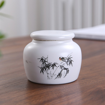 Hordozható kerámia tea Caddy háztartási zárt tartály utazási kávé Nedvességálló üveg Konyhai Fűszertároló eszközök teatartály