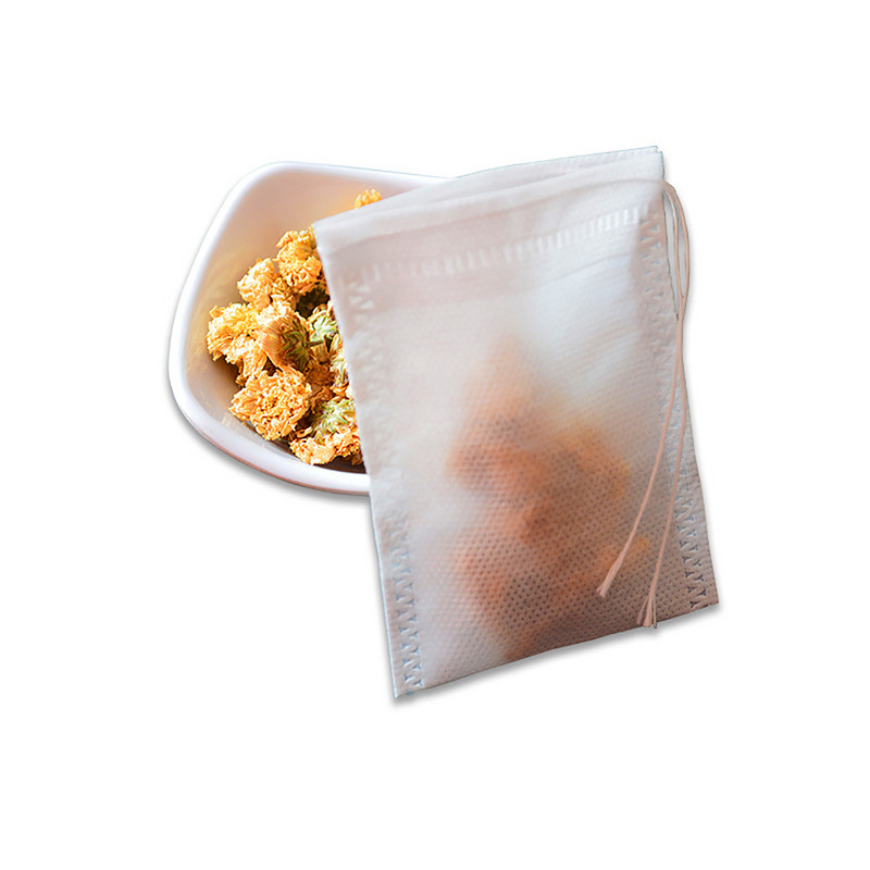 100 tk ühekordselt kasutatav multifunktsionaalne praktiline mugav nööriga teekott Võrgusilmafiltriga ürtide säilitussõela kott