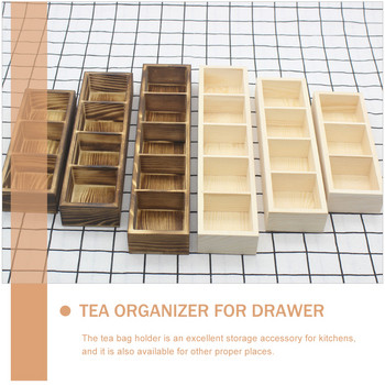 Съхранение Дървена кутия Органайзер Контейнери за чай Чанти Плот Малки пакетчета чай Шкаф Офис Кухня