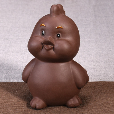 Retro lila homokos tea Kisállat kínai állatöv állat szobor Aranyos tea figura díszek asztali kézműves teáskészlet dekorációs kiegészítők