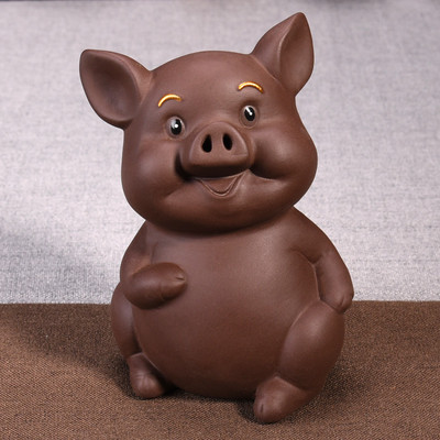 Retro violeta smilšu tēja Mājdzīvnieks Ķīniešu zodiaka dzīvnieka statuja Jauka tēja figūriņa Rotājumi Galda amatniecība Tējas servīzes Dekorācijas piederumi