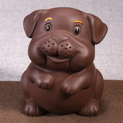 Retro violeta smilšu tēja Mājdzīvnieks Ķīniešu zodiaka dzīvnieka statuja Jauka tēja figūriņa Rotājumi Galda amatniecība Tējas servīzes Dekorācijas piederumi