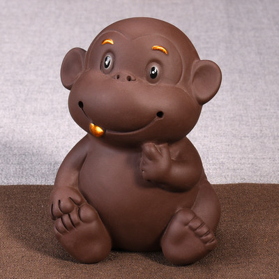 Retro violeta smilšu tēja Mājdzīvnieks Ķīniešu zodiaka dzīvnieka statuja Jauka tēja figūriņa Rotājumi Galda amatniecība Tējas servīzes Dekorācijas piederumi