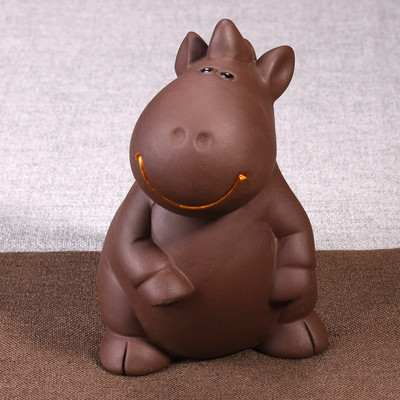 Retro violeta smilšu tēja Mājdzīvnieks Ķīniešu zodiaka dzīvnieka statuja Jauka tēja figūriņa Rotājumi Galda amatniecība Tējas servīzes Dekorācijas piederumi