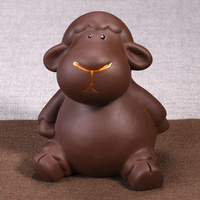 Retro violeta smilšu tēja Mājdzīvnieks Ķīniešu zodiaka dzīvnieka statuja Jauka tēja figūriņa Rotājumi Galda amatniecība Tējas servīzes Dekorācijas piederumi