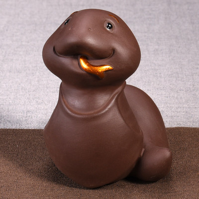 Retro violeta smilšu tēja Mājdzīvnieks Ķīniešu zodiaka dzīvnieka statuja Jauka tēja figūriņa Rotājumi Galda amatniecība Tējas servīzes Dekorācijas piederumi