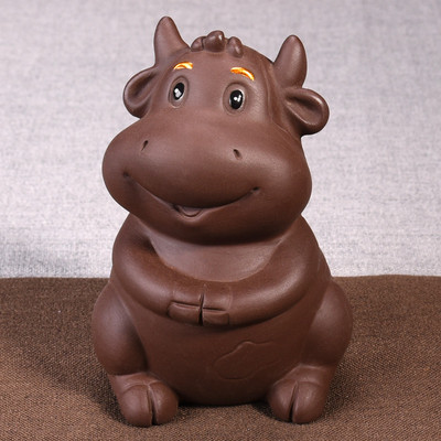 Retro violeta smilšu tēja Mājdzīvnieks Ķīniešu zodiaka dzīvnieka statuja Jauka tēja figūriņa Rotājumi Galda amatniecība Tējas servīzes Dekorācijas piederumi