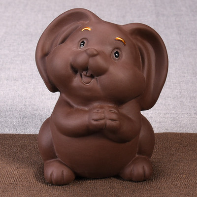 Retro violeta smilšu tēja Mājdzīvnieks Ķīniešu zodiaka dzīvnieka statuja Jauka tēja figūriņa Rotājumi Galda amatniecība Tējas servīzes Dekorācijas piederumi