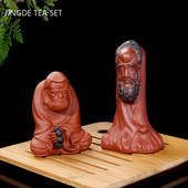 Violeta māla tēla statuja, tēja, mājdzīvnieku rotājums, ar rokām darināts boutique tējas figūriņas dekors Mājas tējas servīzes aksesuāri darbvirsmas dekors