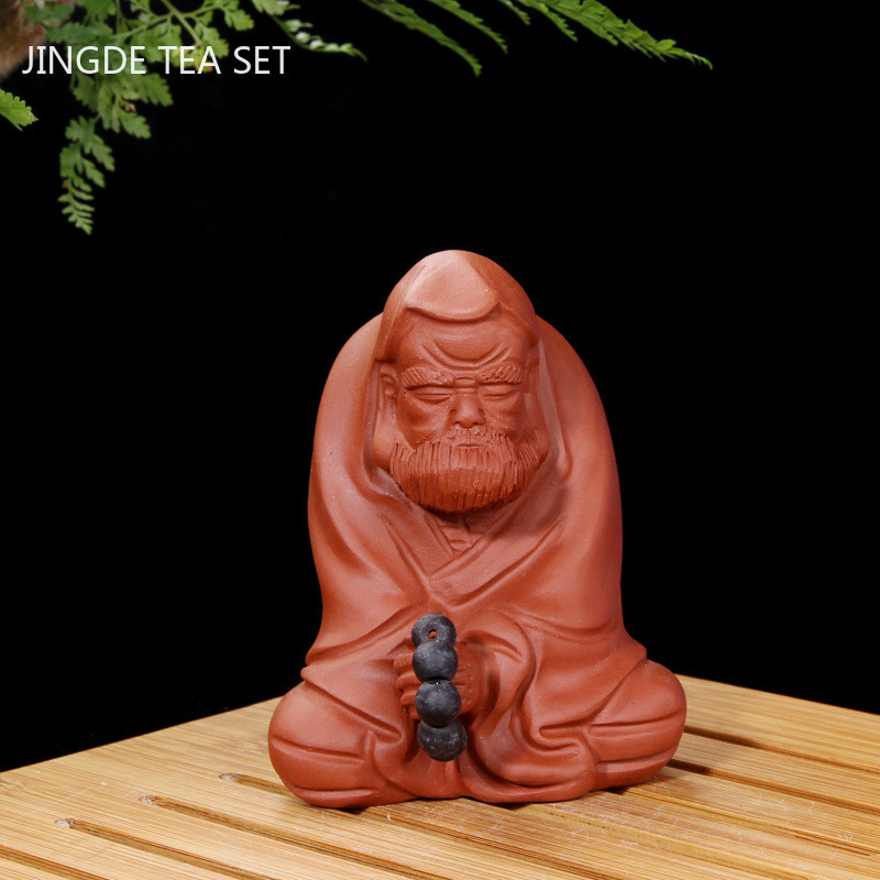 Violeta māla tēla statuja, tēja, mājdzīvnieku rotājums, ar rokām darināts boutique tējas figūriņas dekors Mājas tējas servīzes aksesuāri darbvirsmas dekors