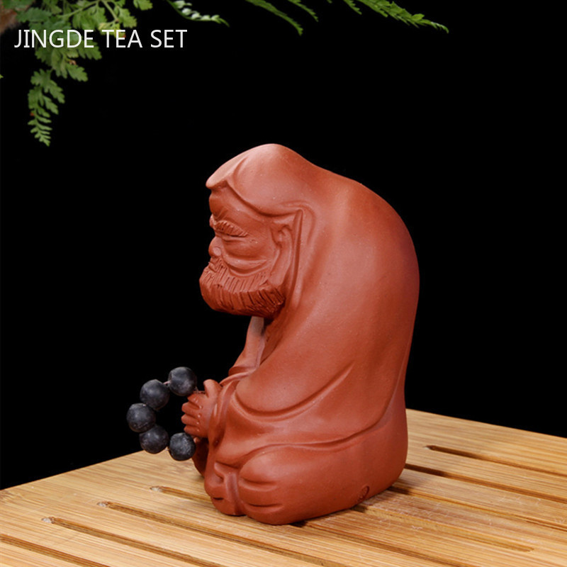 Violeta māla tēla statuja, tēja, mājdzīvnieku rotājums, ar rokām darināts boutique tējas figūriņas dekors Mājas tējas servīzes aksesuāri darbvirsmas dekors