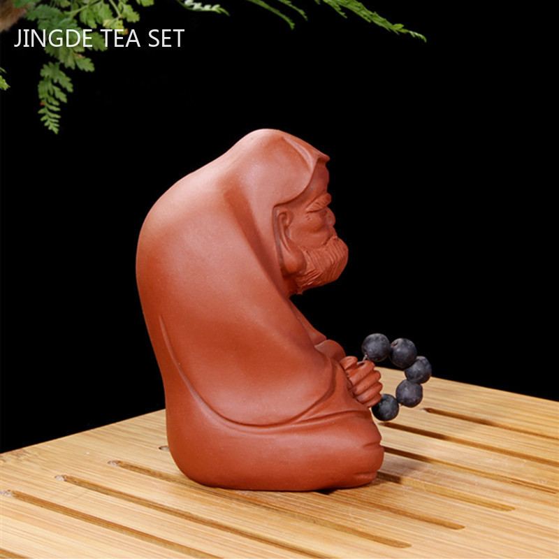 Violeta māla tēla statuja, tēja, mājdzīvnieku rotājums, ar rokām darināts boutique tējas figūriņas dekors Mājas tējas servīzes aksesuāri darbvirsmas dekors