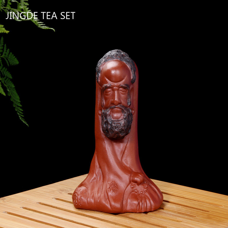 Violeta māla tēla statuja, tēja, mājdzīvnieku rotājums, ar rokām darināts boutique tējas figūriņas dekors Mājas tējas servīzes aksesuāri darbvirsmas dekors