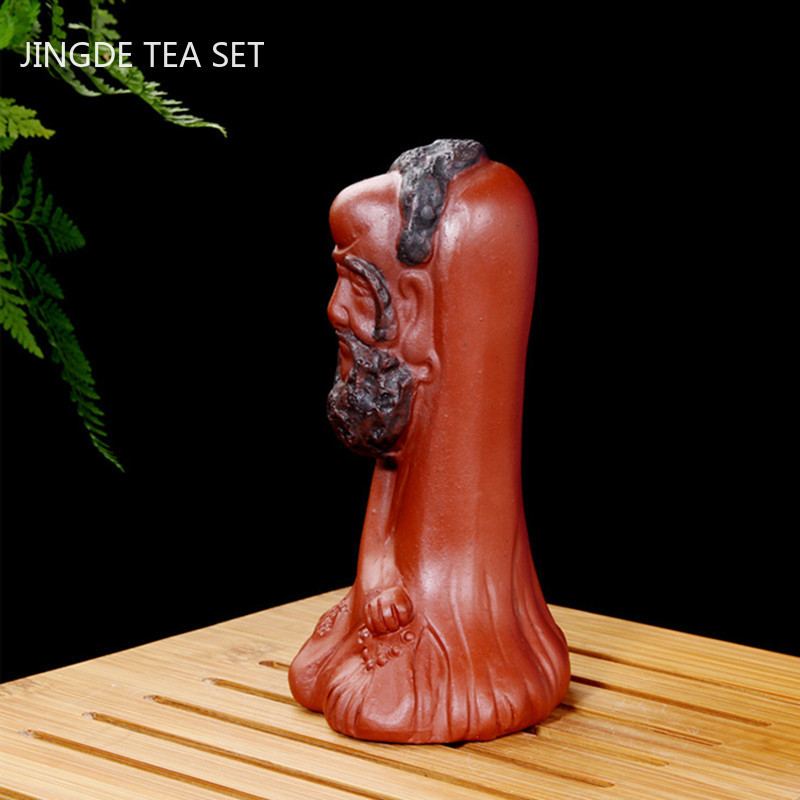 Violeta māla tēla statuja, tēja, mājdzīvnieku rotājums, ar rokām darināts boutique tējas figūriņas dekors Mājas tējas servīzes aksesuāri darbvirsmas dekors