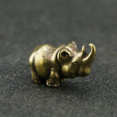 Cieta misiņa Dzīvnieku kulons Vara degunradzis Mazie rotājumi Tēja Mājdzīvnieks Varš Galda amatniecība Tējas servīzes Dekorācijas piederumi ZC574