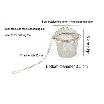 3 dydžių prieskonių prieskonių maišelis arbatos sietelis grandinėmis surištas dangtelis iš nerūdijančio plieno virtuvės tinklelio rutulinis arbatos kavos filtras krepšelis infuzoriaus įrankiai