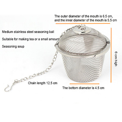 3 dydžių prieskonių prieskonių maišelis arbatos sietelis grandinėmis surištas dangtelis iš nerūdijančio plieno virtuvės tinklelio rutulinis arbatos kavos filtras krepšelis infuzoriaus įrankiai