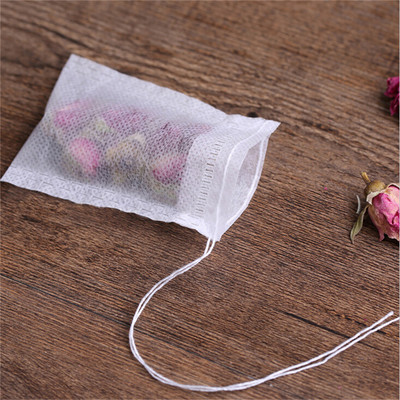 100 vnt. vienkartiniai arbatos maišeliai Arbatos filtrai maišeliai Medvilninis muslino raištelių maišelis, maišelis, arbatos maišelis, virimas, atskiri prieskonių maisto filtrų maišeliai