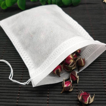 100 БР. Филтърни торбички за чай за еднократна употреба от нетъкан текстил, филтър с шнур, пържен чай, аксесоари за традиционна китайска медицина