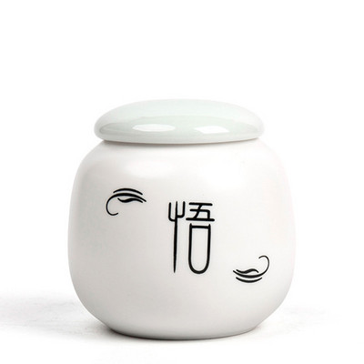 1vnt Mažas baltas porcelianinis namas Ganoderma lucidum arbatos kavos pupelių sausainių saldainiai sandariai uždarytos skardinės piliulių milteliai keraminė laikymo talpa