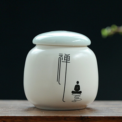 1vnt Mažas baltas porcelianinis namas Ganoderma lucidum arbatos kavos pupelių sausainių saldainiai sandariai uždarytos skardinės piliulių milteliai keraminė laikymo talpa